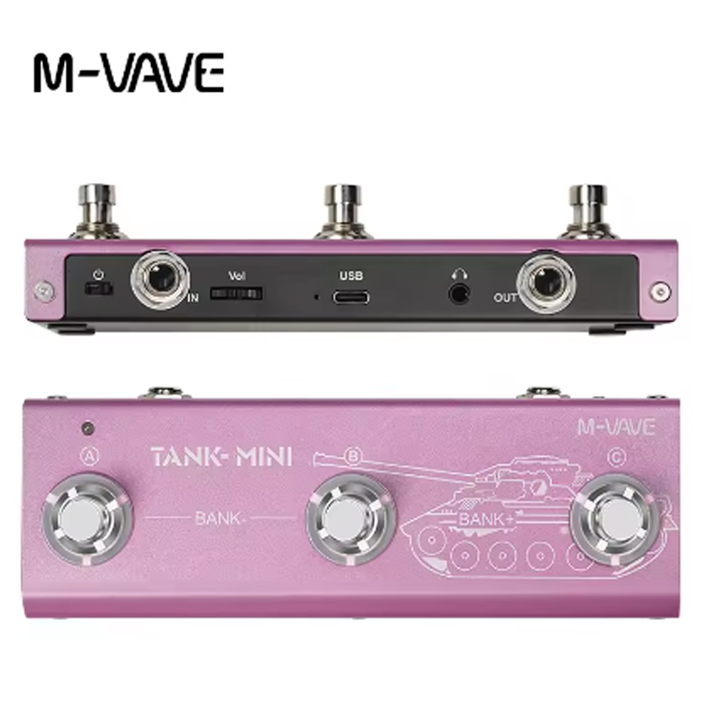 M-vave tank-g/tank-b/cubebaby bas/cubebaby ac/cube baby/tank mini genopladelig multieffektpedal til elektrisk akustisk guitar: Gul
