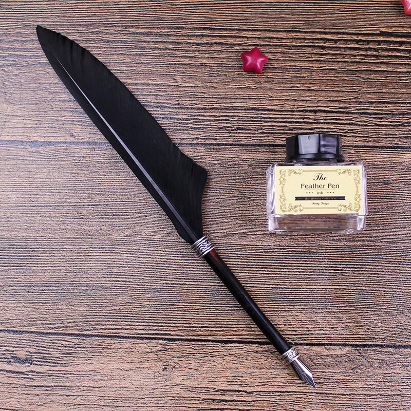 Mini Antique Europe Style Feather Pen Set Quill Calligraphy Writing Pen
