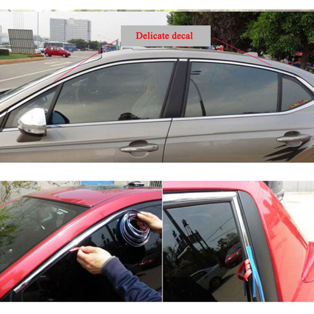 12mm*15m Chrome Car Auto Moulding Strip Trim Bumper Protector Bright Silver durable and practical