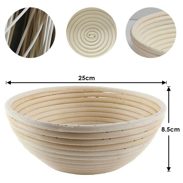 Bamboo Baking Bread Basket Eco-Friendly Fermentation Rattan DIY Economic Rattan Proofing Basket Kitchen Storage Food: B 25X8.5cm