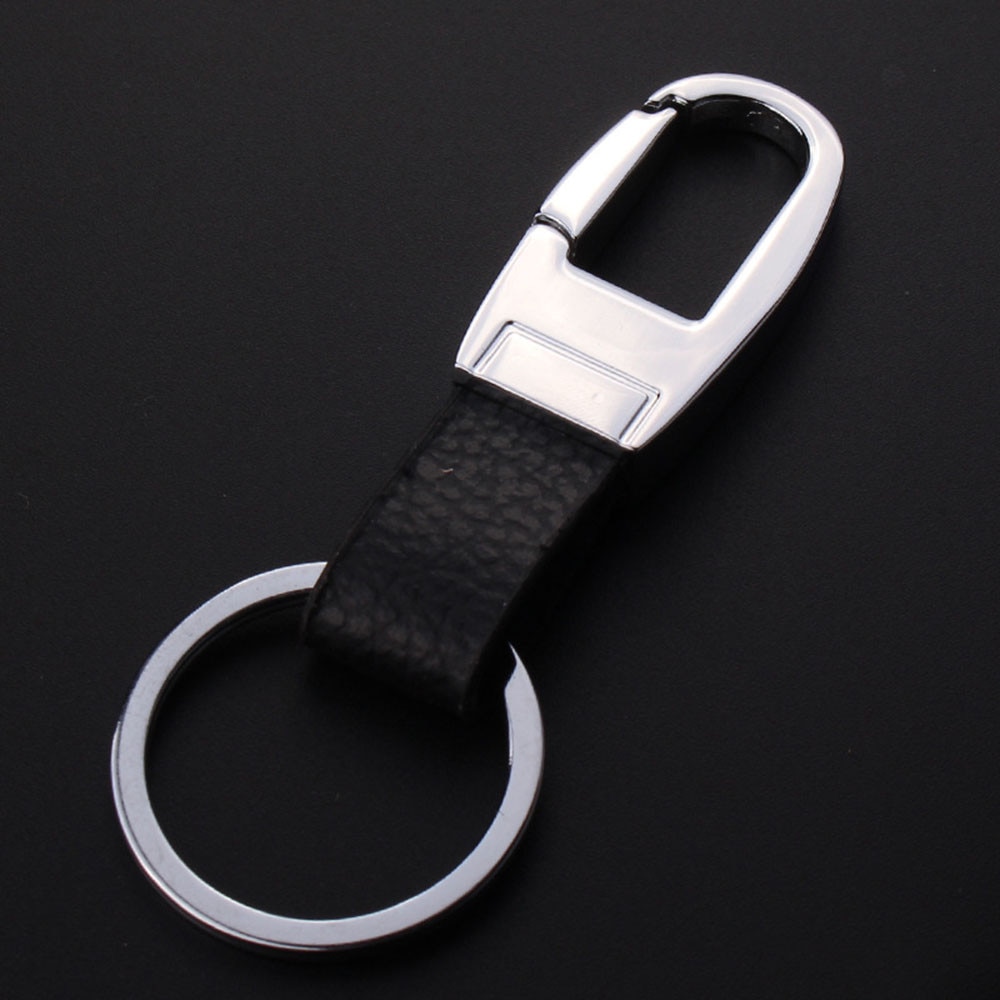 Black Leather Strap Keyring Keychain Key Chain Ring Key Fob 18 Sept 21