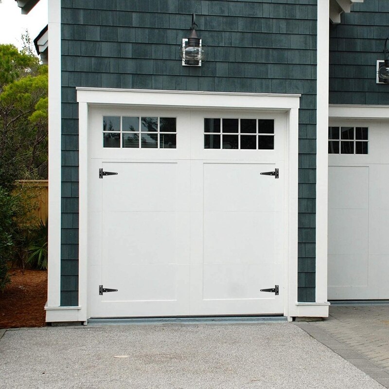 4 PCS 6 Inch Heavy Duty Door Hinges T-Strap Tee Shed Hinge Gate Hinges for Wooden Gates Hinges (Black)