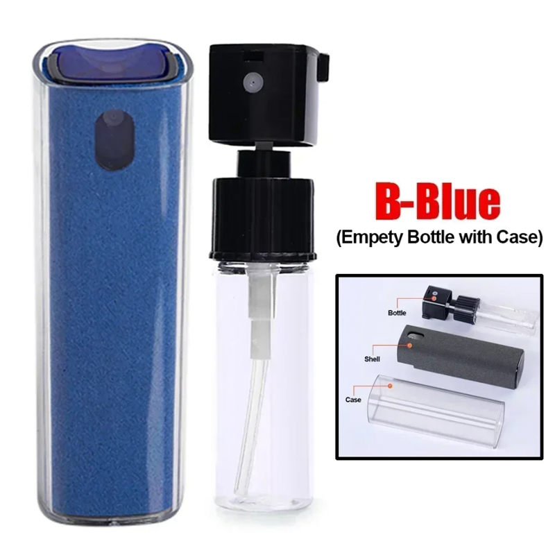 Mikrofaser-Bildschirmreiniger, Sprühflasche, Handy, Tablet, Laptop, Display, Bildschirmreinigung, Wischtuch, Drücken, Sprühflasche ohne Flüssigkeit: RED