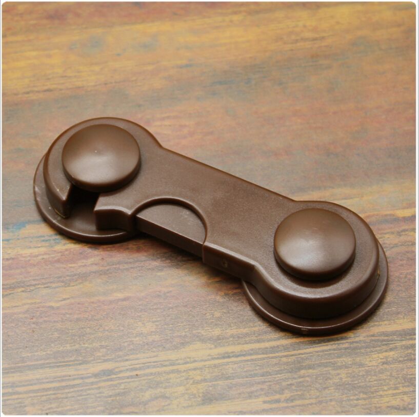 Bloc-tiroir pour enfants, accessoire de protection, outil de sécurité, pour bébés, serrure de sécurité multifonctionnelle pour les petits, verrouillage pour armoire, de porte, 5 pièces/lot: 5 PC Lot Brown