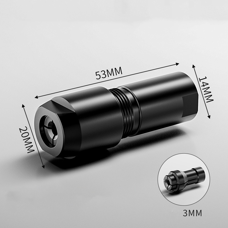 1 st. modifierad adapter för 3/6mm- vinkelslip till chuck för rak slipmaskin,  m10- gängade slipverktyg för 100-- typs vinkelslip: Kaki