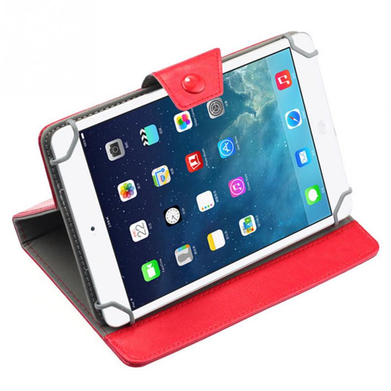 Universal PU Leather Stand Cover Case For 7 Inch Tablet PC Pure Color: Red