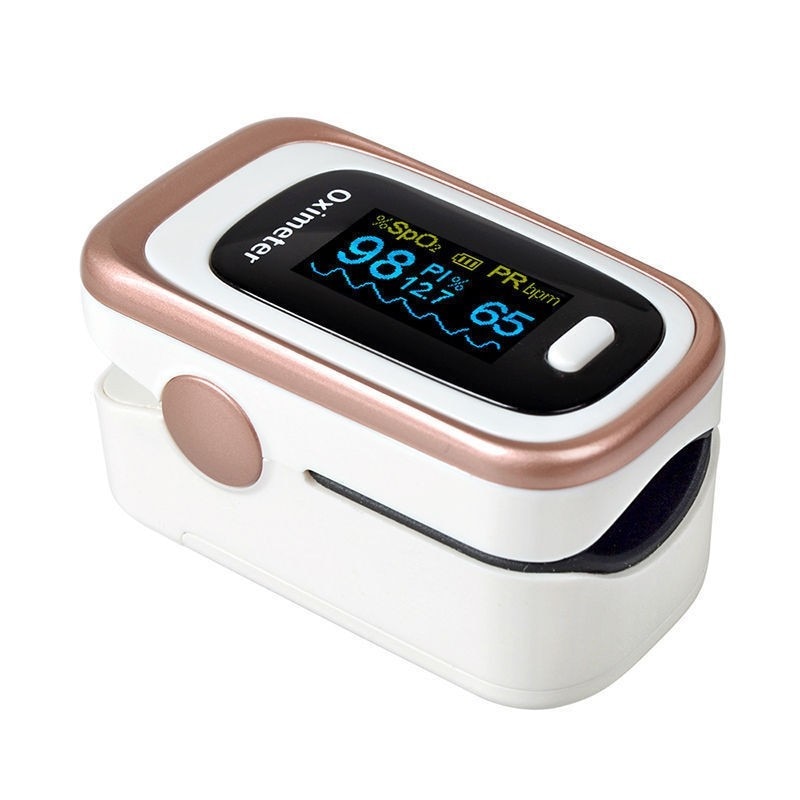 Oxímetro portátil SPO2 PR PI 8 horas monitor De sueño oxímetro De oxígeno en sangre: white golden