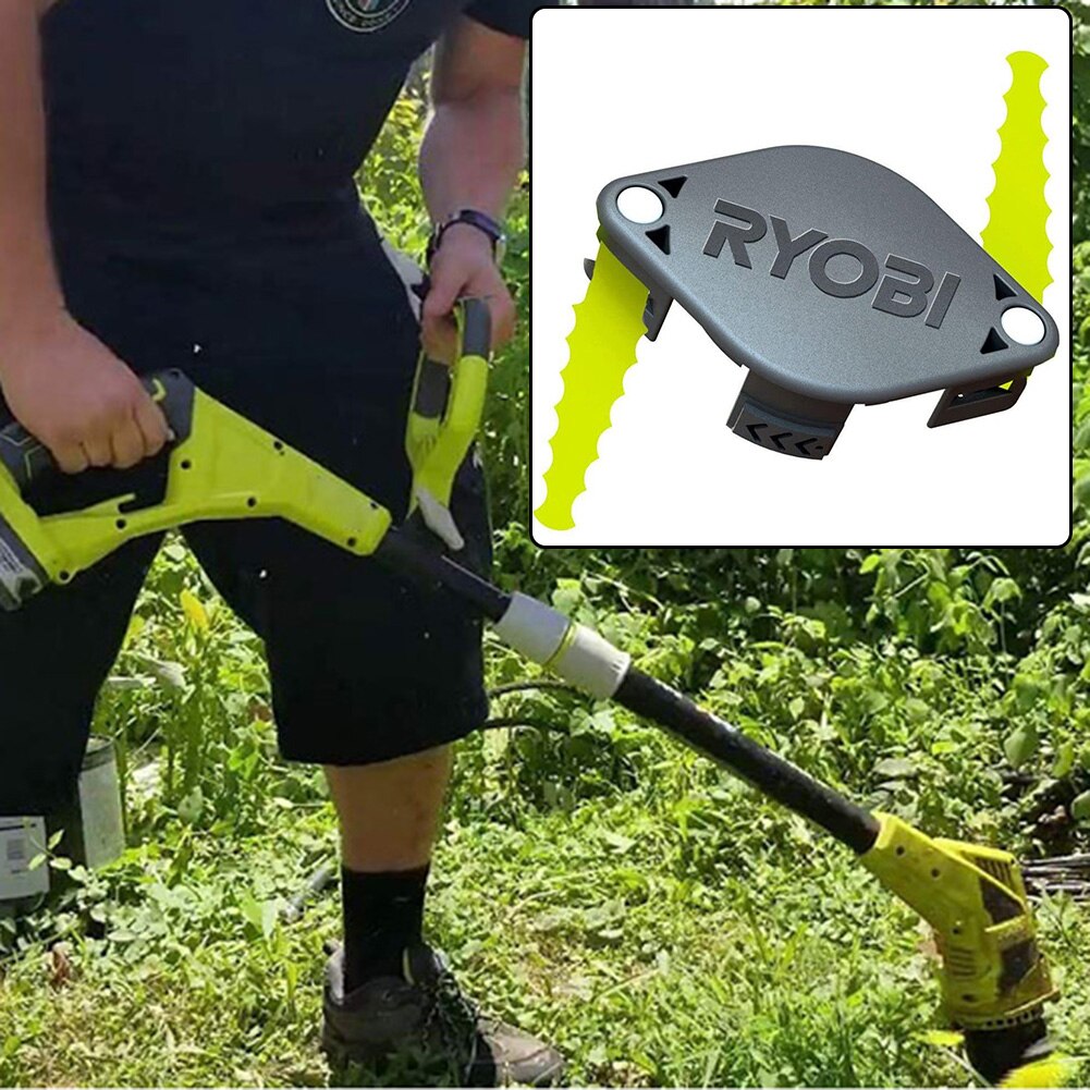 Kaksiteräinen raskas trimmeripää ryobi acfhrl:lle 2 18v 24v 40v hybridi  ry40210 ry40210a ruohonleikkuri ruohonleikkuri puutarhatyökalu