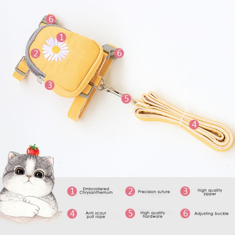 Pet Dog Backpack Harness with Leash Puppy Bag with Training Leash For Small Dog Self Carrier BackPack Bags Pet Accessory bjxt