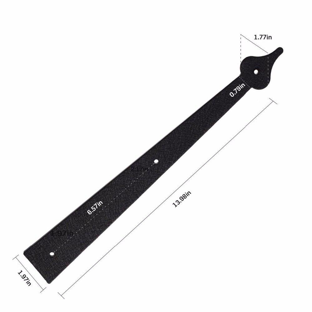Lwzh Metalen Hek Deur Huis Scharnier Handvat Set Schuifdeuren Schuur Deur Vervoer Accenten Deur Hardware Zwart 2 Handvatten 4 Scharnieren