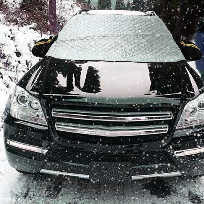 Anti-sneeuwbedekking voor de voorruit van een auto, anti-ultraviolette afdekking voor de voorruit van een auto plus twee reflectoren
