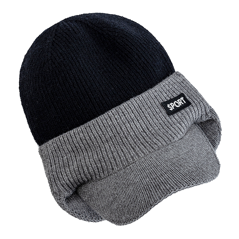 Men Winter Hat Warm Earflap Brim Cap Stylish Hats For Men Outdoor Thicken Ski Sports Knitted Hat