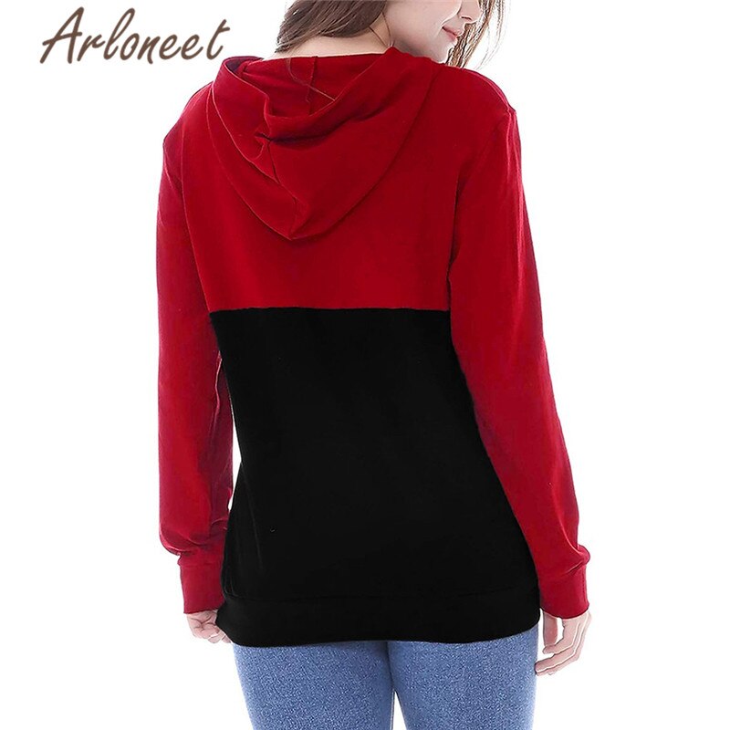 ARLONEET Clothes Women Hooded Sweatershirt Maternity Tops Zipper Loose Nursing Sweatershirt Long Sleeve Winter Pregnant Clothes