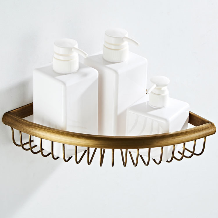 Juego de accesorios de baño de latón antiguo, toallero, soporte de papel higiénico, cepillo de baño, jabonera de Ducha: Azul marino