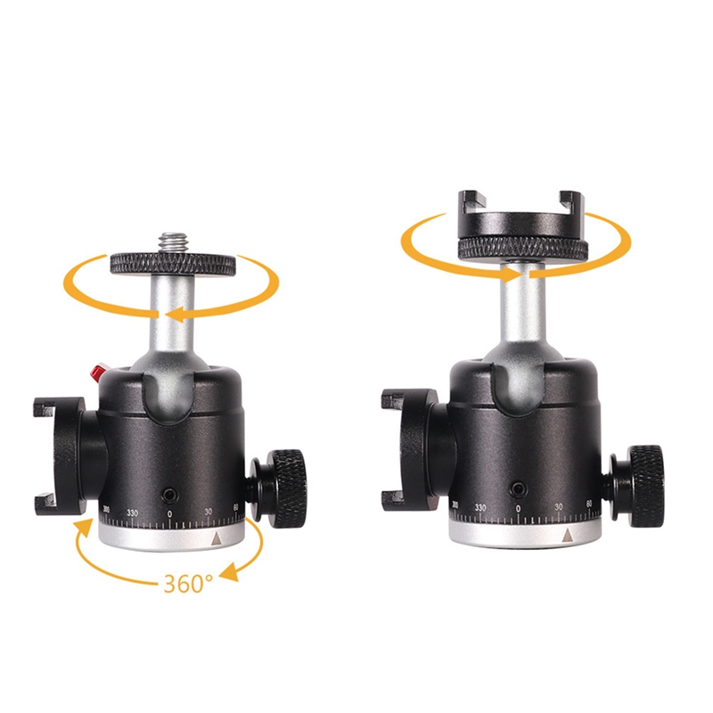 Bal Hoofd Mount Aluminium Swivel Mini Ball Head 1/4 Inch Schroef Mount Voor Dslr Camera Fill Licht Statief Bal hoofd