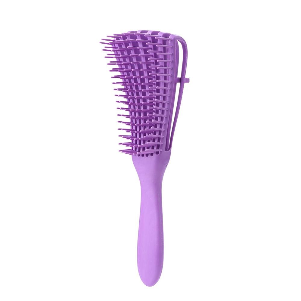 Delicate Hollow Vrouwen Haar Borstel Hoofdhuid Massage Kam Salon Rubber Anti-Slip Handvat Styling Haarborstel Gezondheidszorg Massage Producten: purple