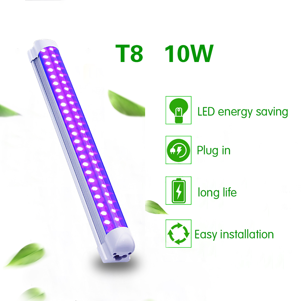60 led ultraviolett lampa 10w uv blacklight disco  t8 tub dj party scenbelysning för barkonstshow club body paint integrerad tub: Us plug