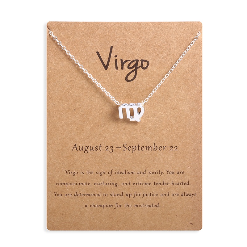 Collier pendentif signe du zodiaque pour hommes et femmes, horoscope, bélier, lion, 12 constellations, bijoux pour enfants, de Noël, directe: Couleur d’acier