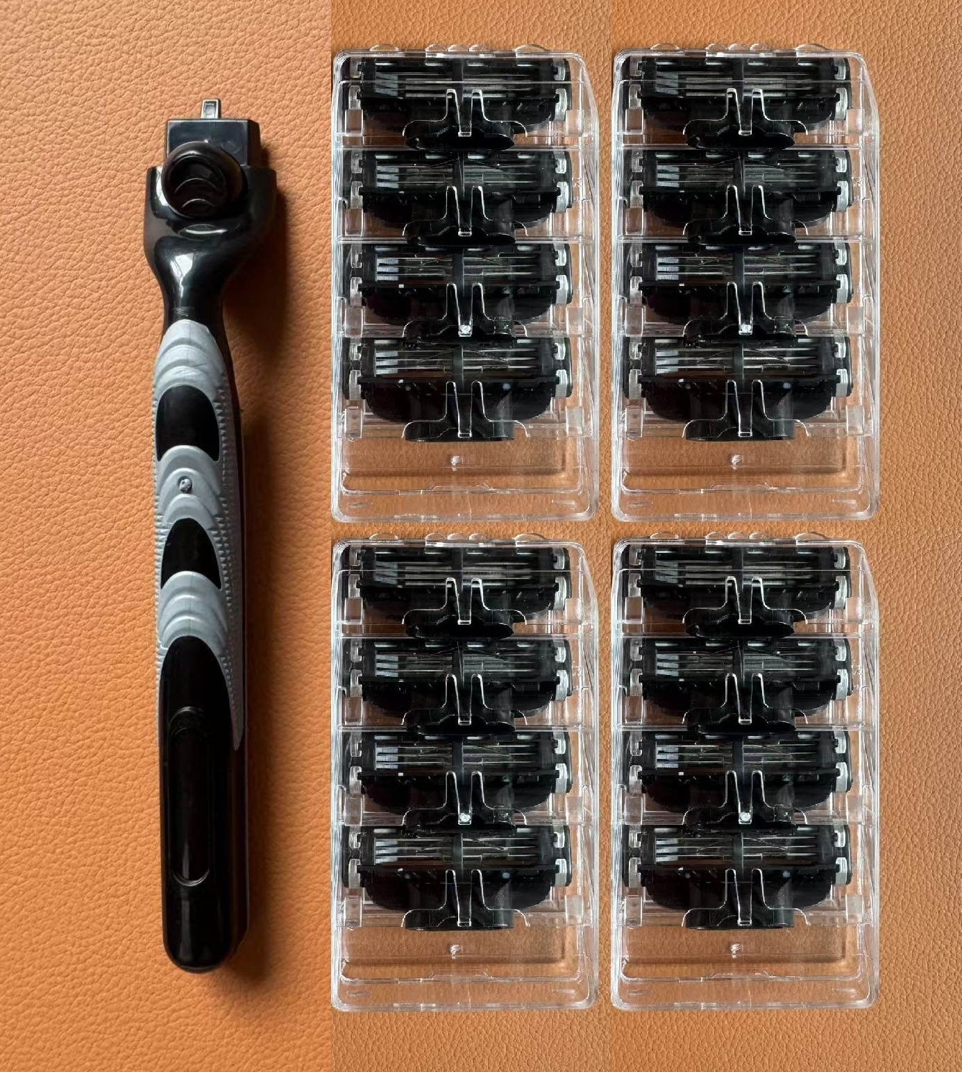 Rasieren Rasierklingen rasierer Manuelle Rasierer Sicherheit Gerade Rasierklinge Halter Manuelle Rasierer Kopf Set Ersetzen kopf mach 3: Lila