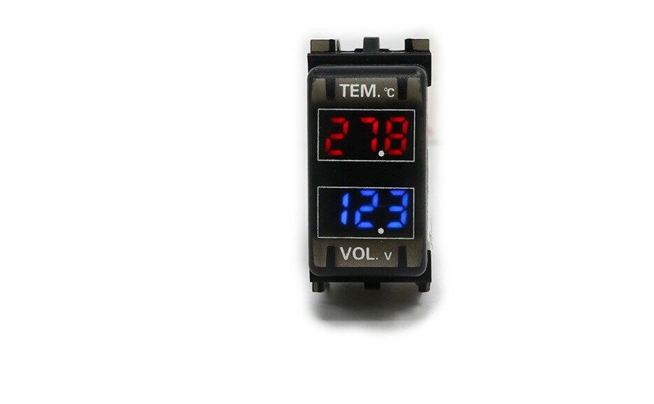 12 V-24 V Led Digitale Voltmeter Temperatuurmeter Meter Voor Nissan Auto Accessoire