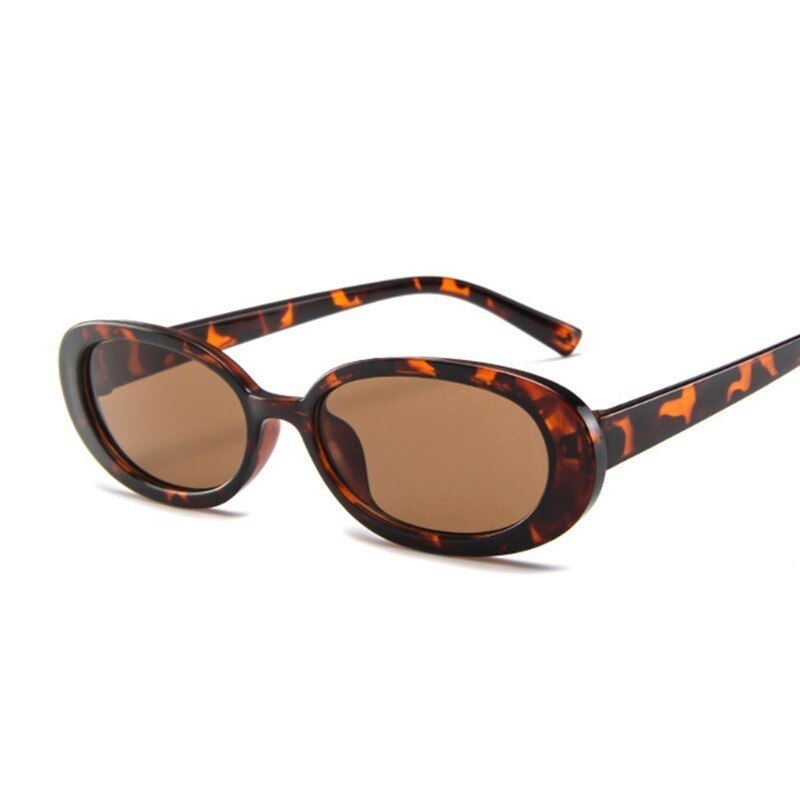 Stil små ovala solglasögon dam vintage retro rund båge vit svart herr solglasögon leopard hip hop klara glasögon  uv400