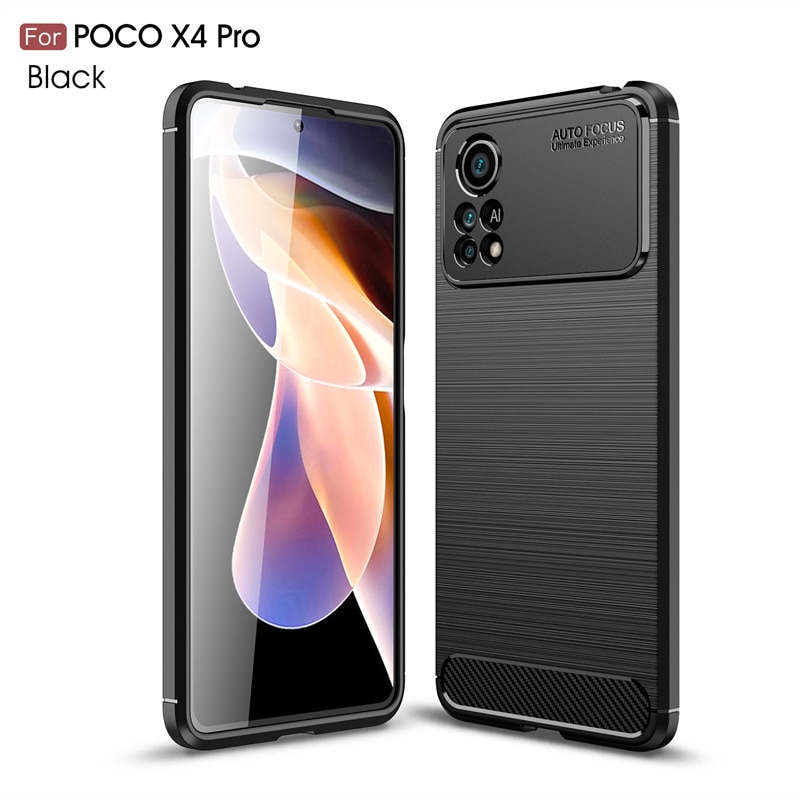 Für Abdeckung Xiaomi Poco X4 Profi fallen Für Poco X4 Profi 5G Capas Neue Stoßfest Telefon Auto Zurück Weichen TPU fallen Für Poco X4 Profi Fundas: Schwarz