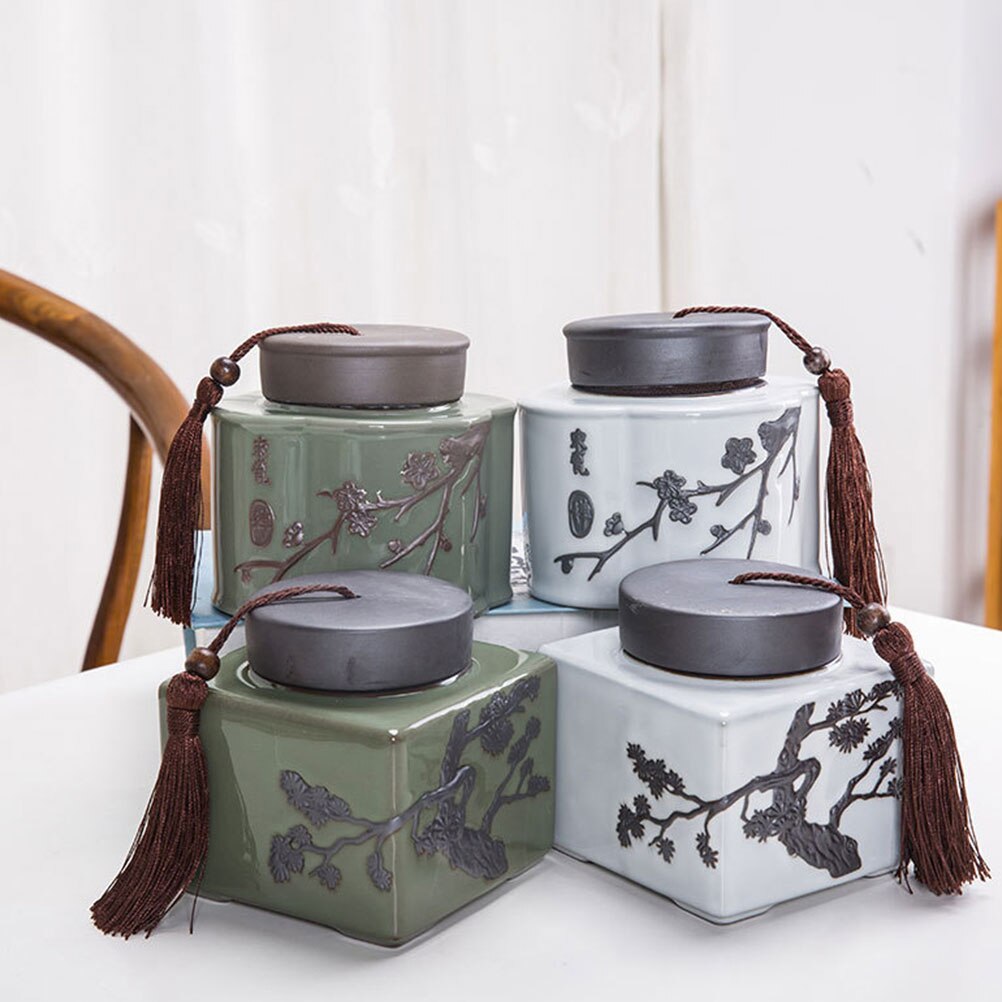 Chinese Style Tea Jar Canister Loose Tea Sealed Jar Home Tea Container