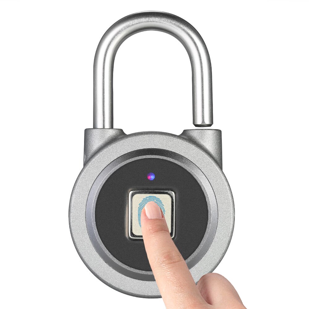 Smart Fingerprint door lock BT Padlock Unlocking by Fingerprint&APP Rechargeable Keyless 10 Fingerprints IP65 Waterproof: E
