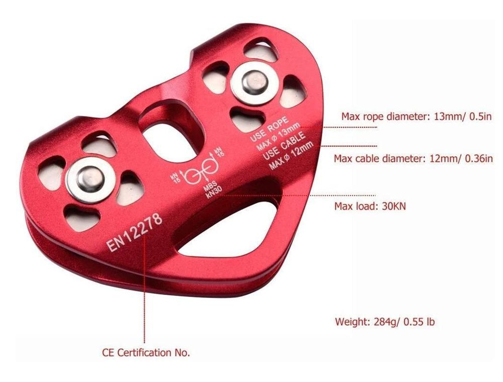 thumbnail image 2 of Zip Line Pulley Tandem Speed Dual Trolley With 25kN Carabiner 2 of 13