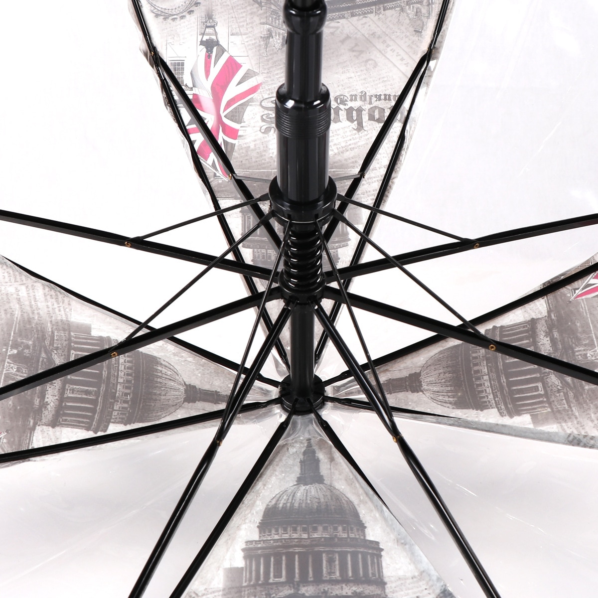 Europæisk stil paraply bygning gadeudsigt gennemsigtig paraply miljøvenlig fortykket apollo fuglbur paraply