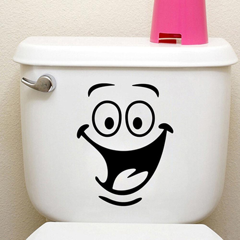 Face WC Toilet Decal Room Art Decor Funny Bathroom Kitchen Wall Sticker Wall Sticker Toilet Stickers Wall Poster: Default Title