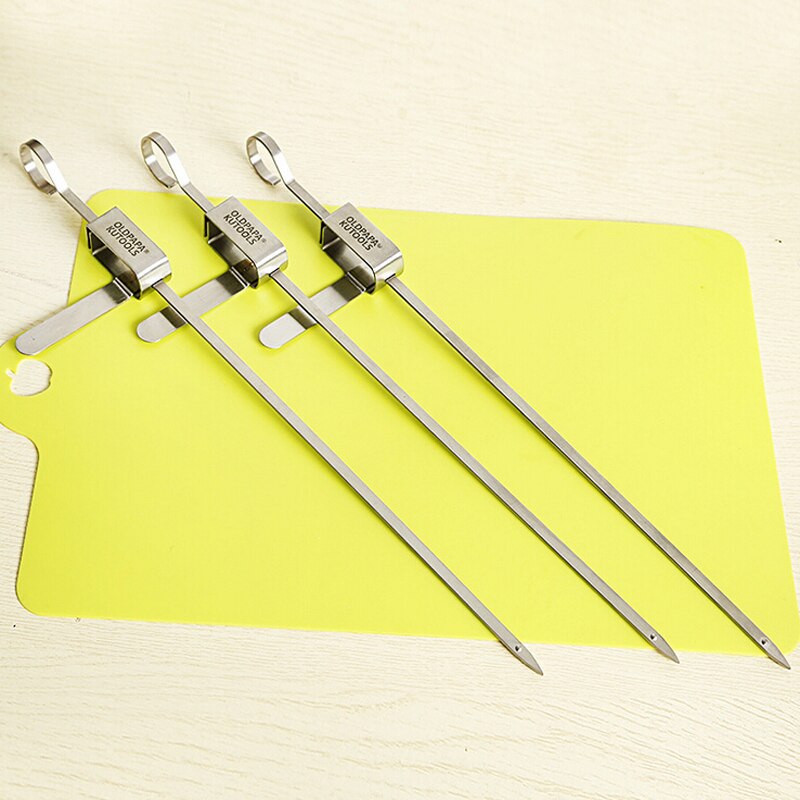 3pcs/set Stainless Steel Barbecue Stick Barbeque Skewers Kebab Sticks Barbecue Accessories BBQ Tools IC976349