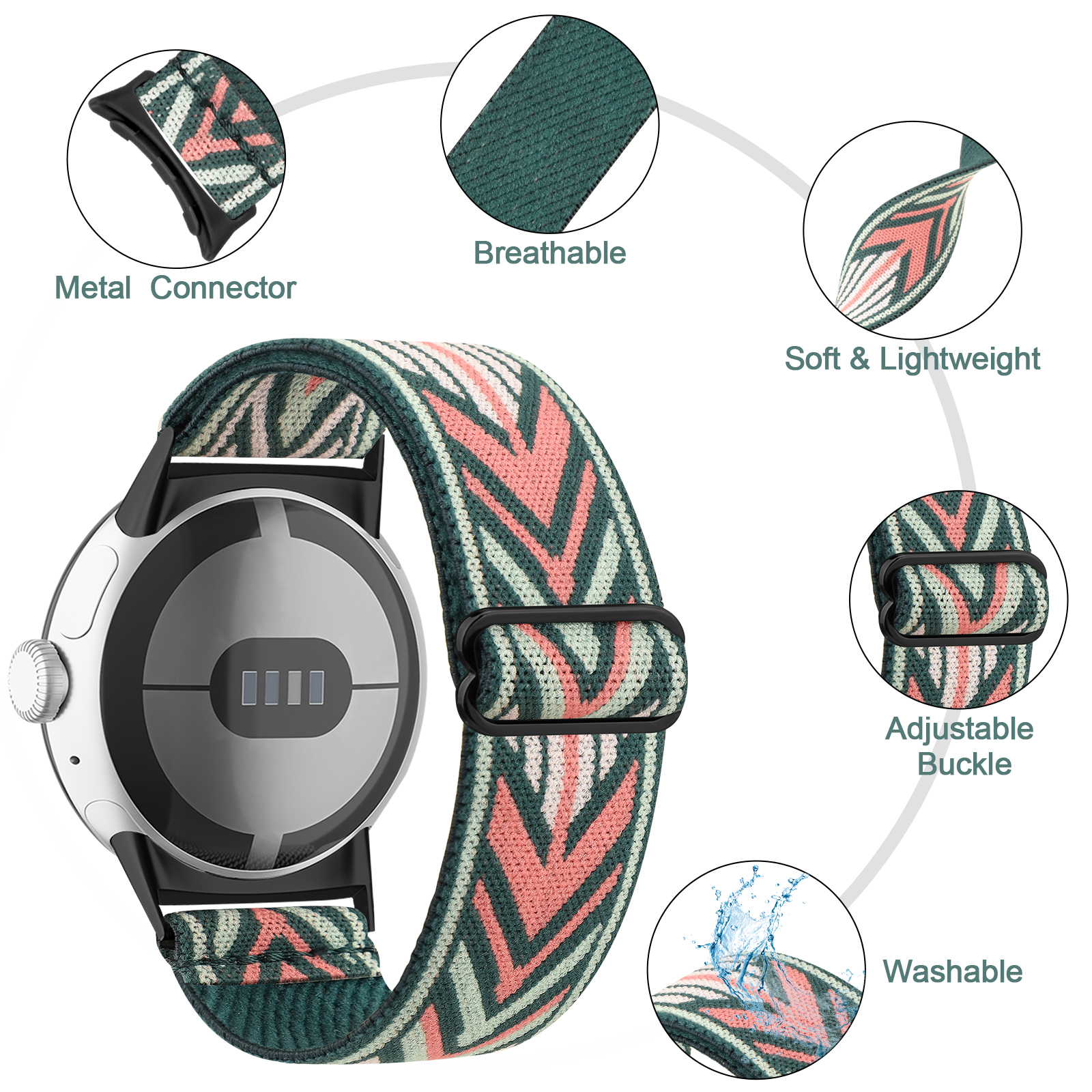Elastic Nylon Strap For Google Pixel Watch Band Adjustable Watchband Wristband For Google Pixel Watch Strap Bracelet Correa
