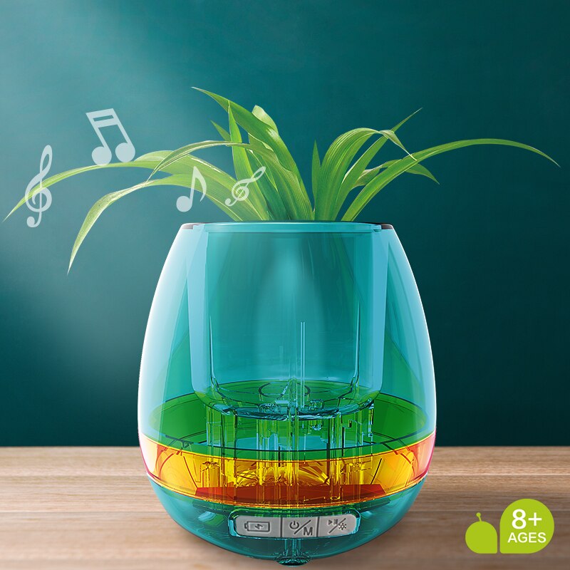 Solar Muziek Bloempot Smart Bloempot Intelligent Speelgoed Home Decor Plastic Pot Ornament Led Nachtlampje Educatief Speelgoed Voor Kinderen