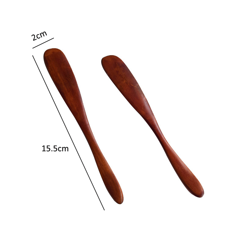 2Pcs/Lot Wooden Butter Knife Spreader Wood Bread Jam Knives Tableware Marmalade Dinner Dessert Knife: A197