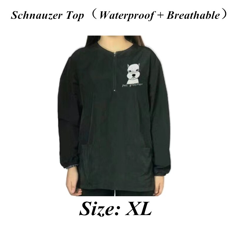 Kappers Rits Zorg Waterdicht Pet Grooming Schort Lange Mouwen Zakken Huisdier Schoonheidsspecialiste Werkkleding Pet Grooming Schort G0917: Schnauzer Top XL