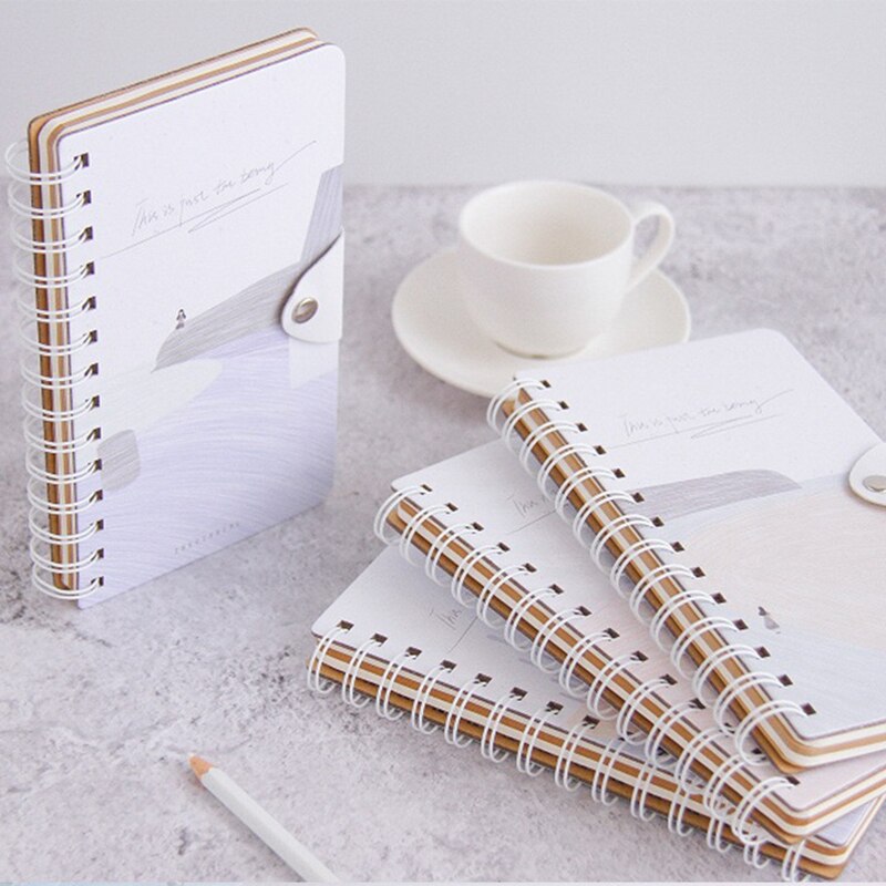 Button Notepad Flip Coil This Small Fresh Portable Spiral Notebook Diary Book Paper Sketch Book Office School Supplies