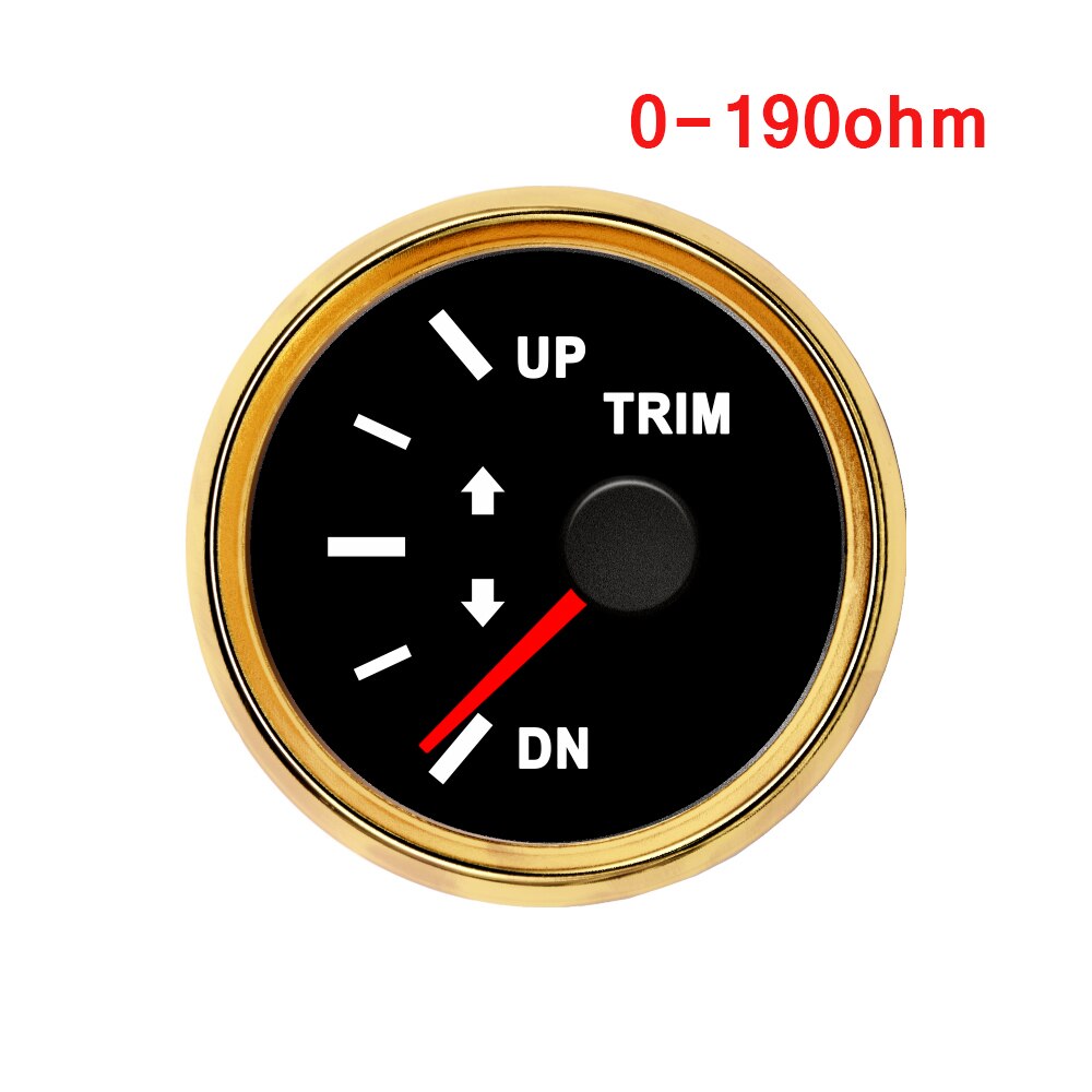 52mm up dn trim mätare 0-190 ohm båt trim mätare marin trim tilt indikator för inombords utombordsmotor bil motorcykel trim mätare: Gb 0-190 ohm