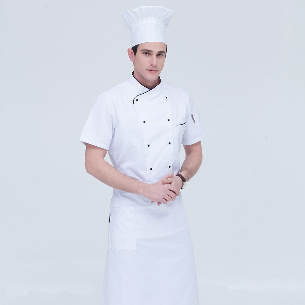 M -4xl kokkeuniform dobbeltspent hotell catering kjøkken restaurant uniform servitørskjorte hvit kokkejakke kvinne