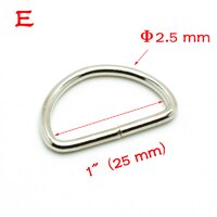 10 stuks/pak d-ring metalen ring metalen sluiting riemgesp leren hardware bh-haak pakket accessoires band 10mm-25mm: Bandmaat 25mm