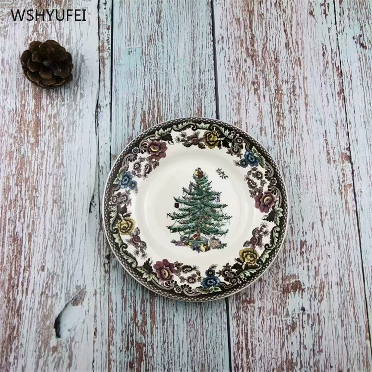 6.5 inch ceramic plate Christmas tree series sashimi plate sushi dessert cake snack breakfast bread dish home kitchen tableware