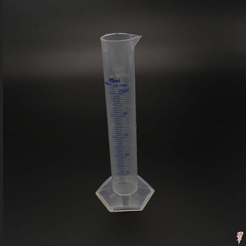 25 ml Plastic Afgestudeerd Laboratorium Lab Test Meten Cilinder Container Buis