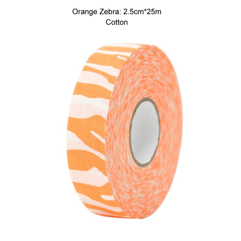 3 Rolls Hockey Grip Tape Cotton Hockey Stick Tape colorato Sport sicurezza campo da ghiaccio Hockey Badminton Golf Tape 2.5cm x 25m: 3 rools Orange zebra