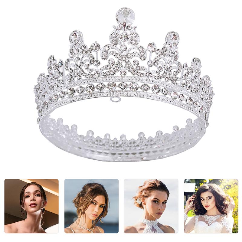 Coiffure de mariée élégante, couronne brillante, coiffure de mariage en cristal, 1 pièce