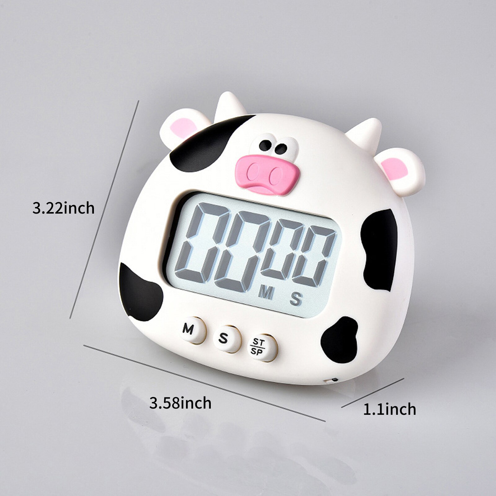Kitchen Timer Loud Alarm Cooking Timer Countdown Magnetic Clock Timer Cute Animal with Back Stand for Time Management Timer: Type 1