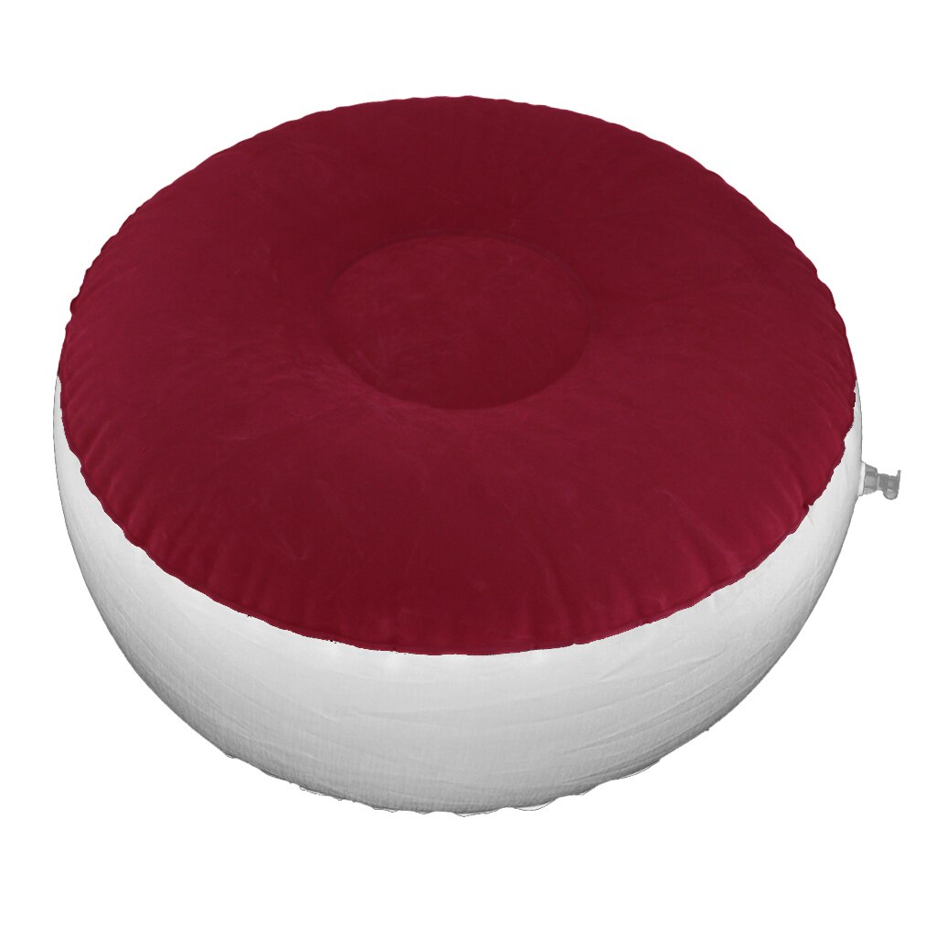 Oppustelig rund skammel puff haven lounge luftstol til soveværelse seng: Rød