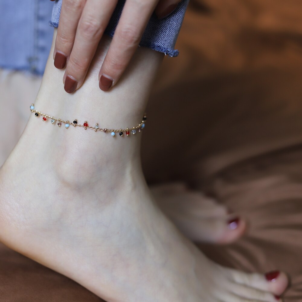 Sommer Stil Strand Fußkettchen Perlen Ankle Ketten Fuß Kette Schmuck Fußkettchen Fuß Armbänder Für Frauen: SI063