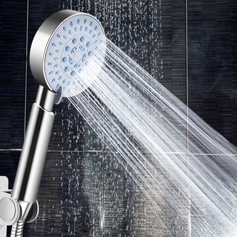 Multi functional 5 Mode LARGE Chrome Shower Handset Head Replaces Universal Handheld Home Bathroom Water Saving Accessory