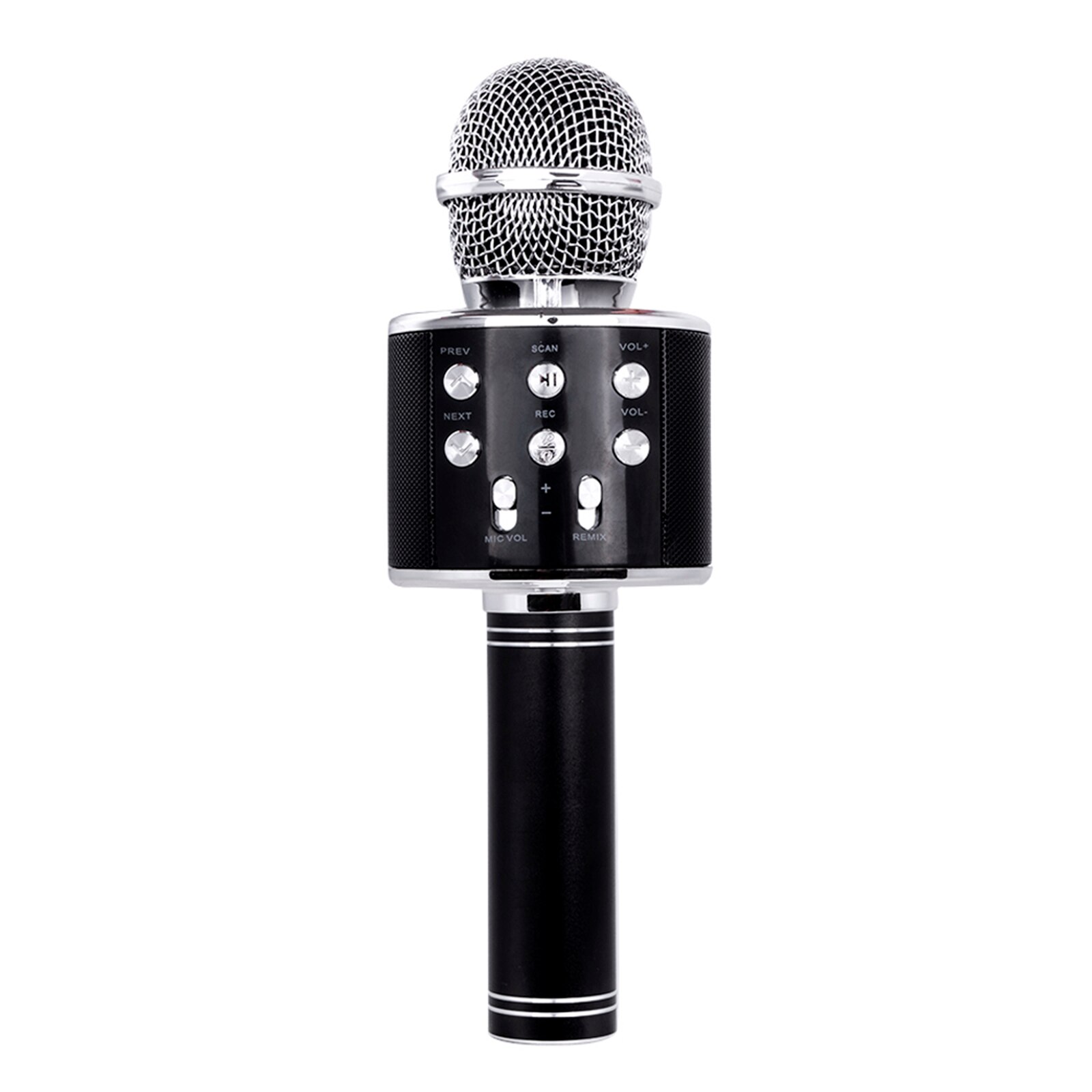 Draadloze Bluetooth Microfoons 3-In-1 Karaoke Mic Speaker Bluetooth Draadloze Microfoon Audio Video Microfoons Muziek KQS8: Black
