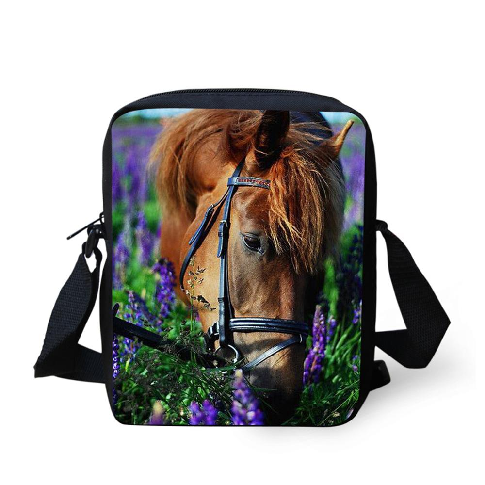 Thikin caballo patrón de bandolera de hombro de verano Bolso tipo bandolera para teléfono para niños teléfono bolsa bolsas de compras Mochila